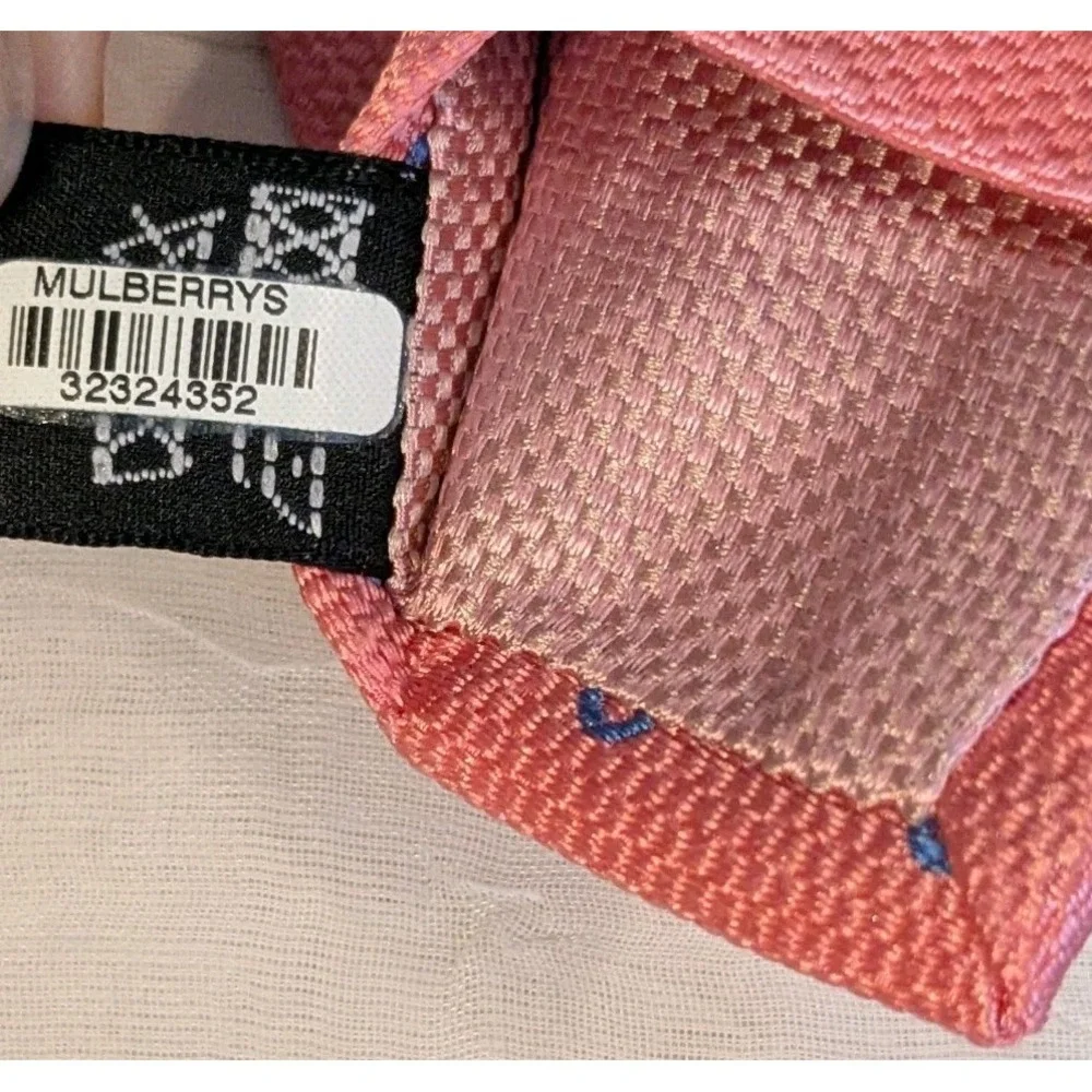 Thomas Pink Tie Silk Neck Polka Dots Blue Circles Textured Mens Necktie Morocco